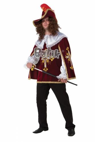 Костюм отважного мушкетера бордовый - купить 