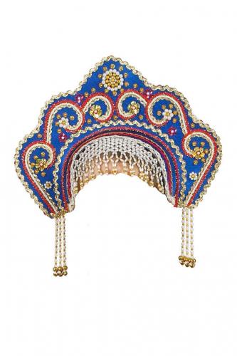 Синий кокошник для взрослых - купить 