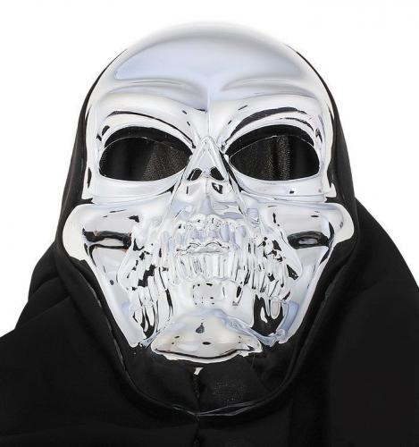 Серебристая маска улыбающегося черепа - купить 