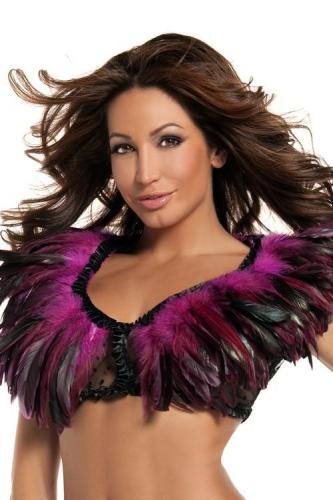 Ярко-розовый перьевой топ - купить 