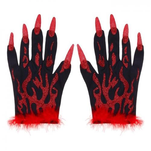 Дьявольские перчатки с красными когтями - купить 