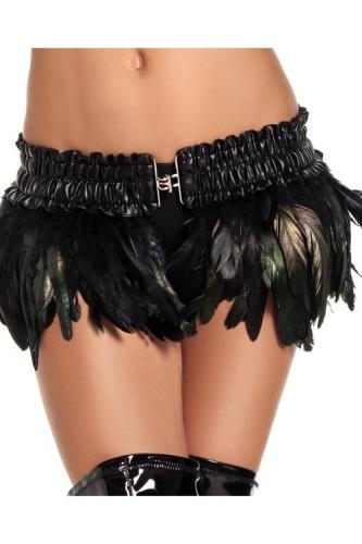 Черная перьевая юбочка - купить 