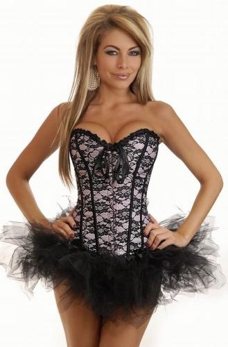 Белый кружевной корсет с юбкой - купить 