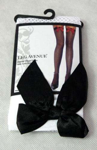 Белые чулки с черными бантиками - купить 