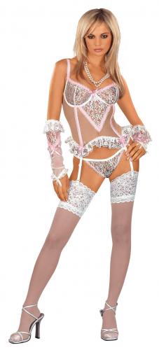 Белое бюстье с перчатками - купить 