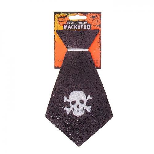 Блестящий галстук с черепом - купить 