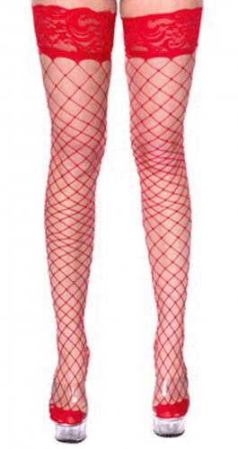 Чулки в сетку красные - купить 