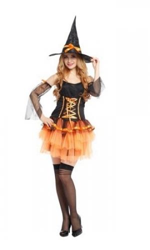 Костюм кокетливой ведьмочки оранжевый - купить 