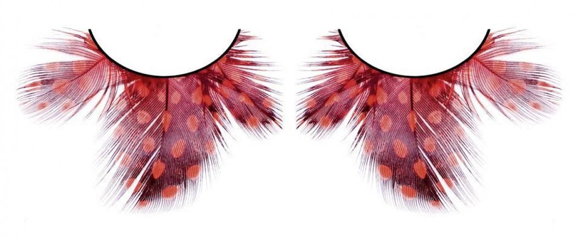 Ресницы перьевые бордовые - купить 