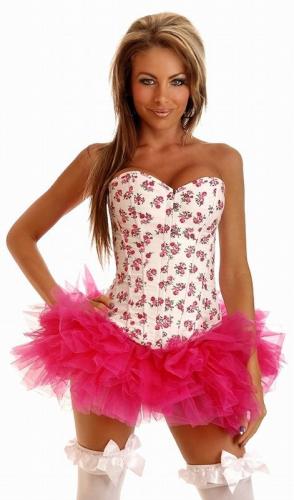 Белый корсет с цветочками - купить 