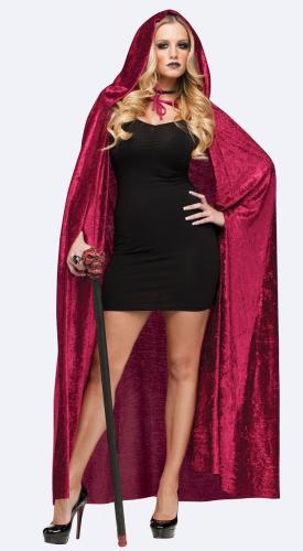 Бархатный бордовый плащ 173 см - купить 
