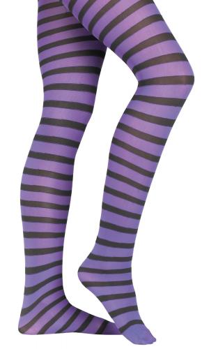 Колготки фиолетовые в черную полоску - купить 