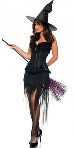 Костюм-корсет ведьмы черный - купить 