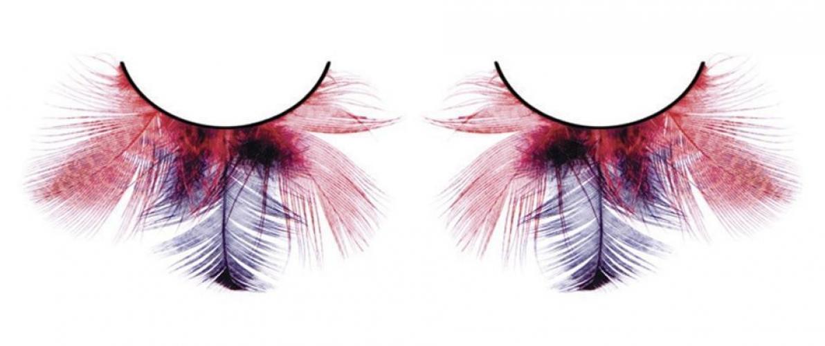 Ресницы перьевые бордово-черные