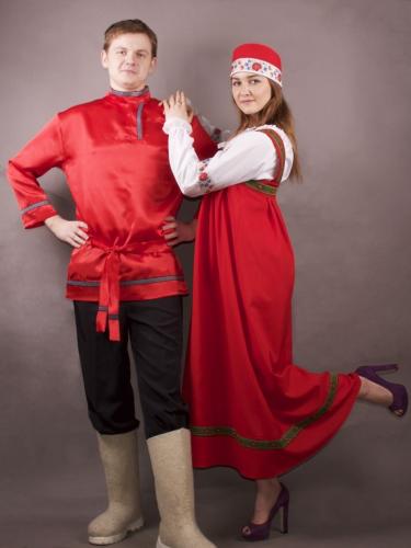 Косоворотка мужская красная