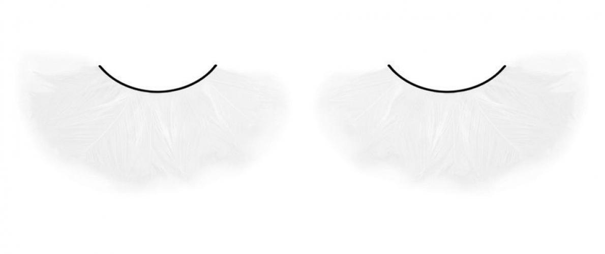 Перьевые белые ресницы - купить 