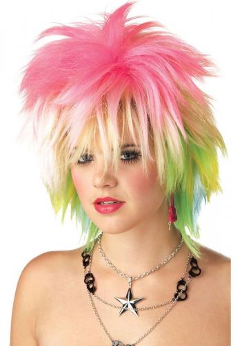 Парик девушки панка разноцветный - купить 