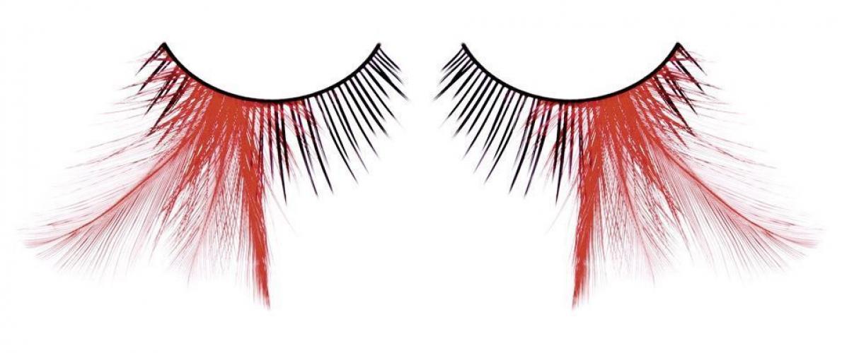 Ресницы игольчатые с красными перьями - купить 