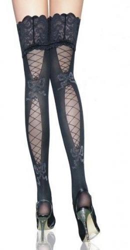 Ажурные чёрные чулки - купить 