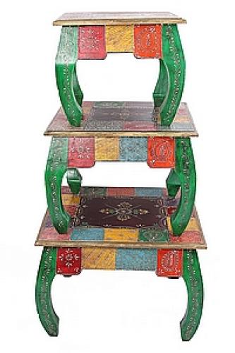 Стол набор из 3-х дерево роспись  №129