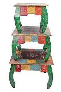 Стол набор из 3-х дерево роспись  №129