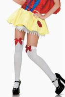 Белые чулки с красными бантами