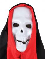 Маска черепа в черно-красной накидке
