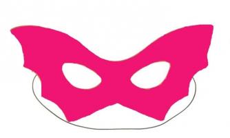 Маска в форме летучей мыши розовая