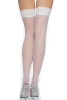 Чулки белые с кружевами