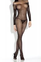 Боди в круглую сеточку с рукавами