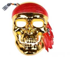 Маска Пират, золотой череп с серьгой