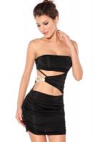 Черное платье с брошкой