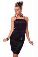 Черное платье-футляр с бантиком