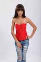 Красный атласный корсет