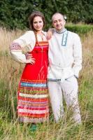 Красный фартук Матрешка