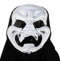 Маска черепа серебристая с улыбкой