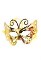 Маска бабочка золотистая