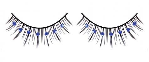 Ресницы с синими стразами