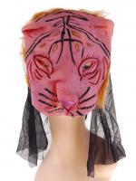 Маска тигра розовая