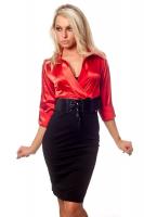 Красно-черное бизнес платье