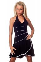 Черное платье с белой отделкой