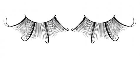 Ресницы завитые темные