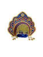 Детский синий кокошник