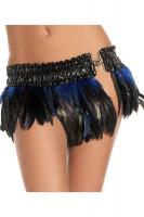 Перьевая юбка черно-синяя
