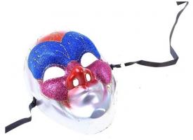 Маска театральная серебристая