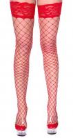Чулки в сетку красные