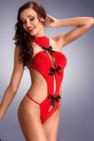 Красное тедди с бантиками