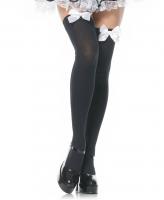 Чулки черные с белыми бантами