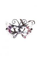 Маска бабочка серебристая