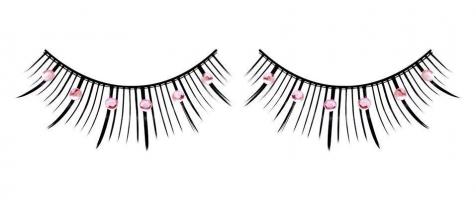 Длинные ресницы со стразами